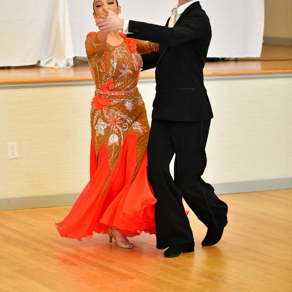 Orange Blossom - Ballroom Smooth Gown Nude & Orange by Dore Designs - Picture 13 of 16